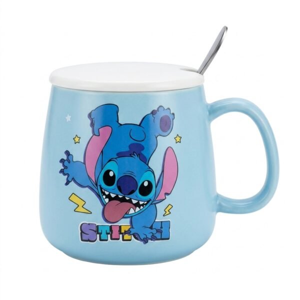 مج ستيتش المرح مع غطاء وملعقة (Stitch Character Mug with Lid & Spoon)